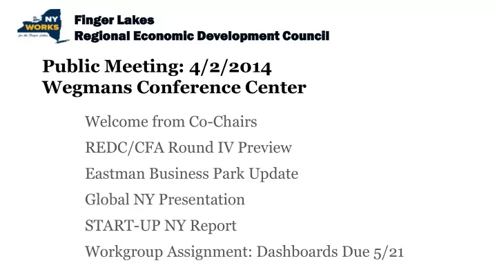 public meeting 4 2 2014 wegmans conference center
