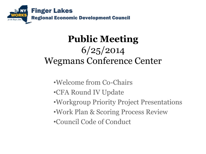 public meeting 6 25 2014 wegmans conference center