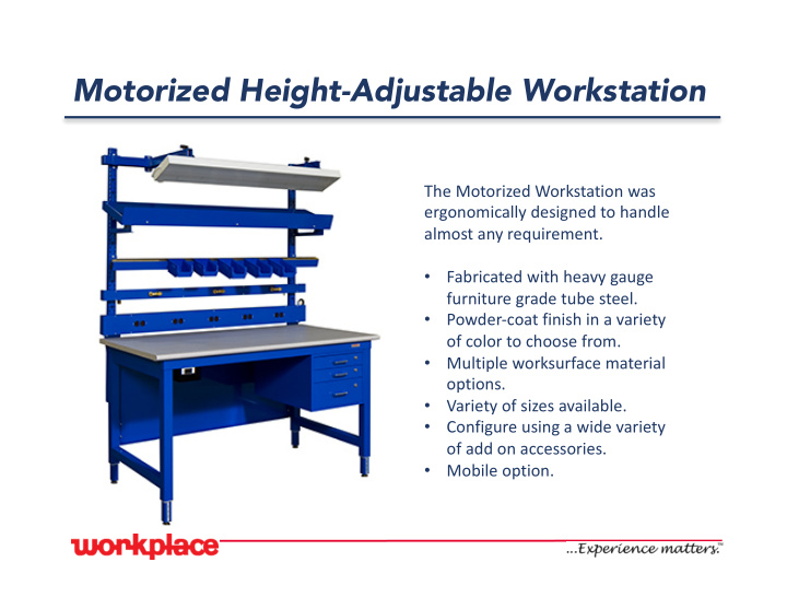 motorized height adjustable workstation