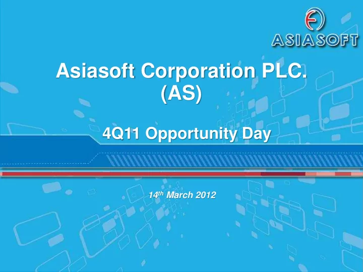 asiasoft corporation plc