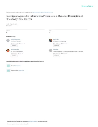 Intelligent Agents for Information Presentation: Dynamic Description of  Knowledge Base Objects