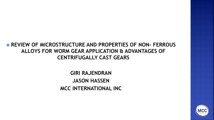 review of microstructure and properties of non ferrous