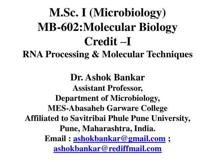 m sc i microbiology
