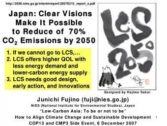Japan: Clear Visions  Japan: Clear Visions  Make It Possible  Make It Possible  to Reduce of  to