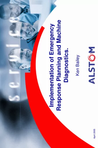 Response Planning and Machine  Implementation of Emergency  Diagnostics.  Ken Bailey  April 2005