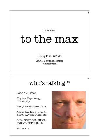 to the max  Jang F.M. Graat  JANG Communication  Amsterdam  2  whos talking ?  Jang F.M.