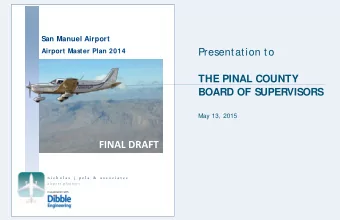 FINAL DRAFT  n i c h o l a s   j   p e l a   &amp;   a s s o c i a t e s  a i r p o r t   p l a n n