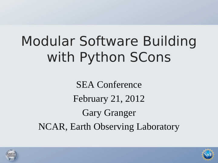 modular software building with python scons