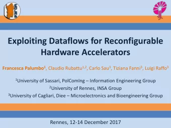 Hardware Accelerators Francesca Palumbo 1 , Claudio Rubattu 1,2 , Carlo Sau 3 , Tiziana Fanni 3 ,