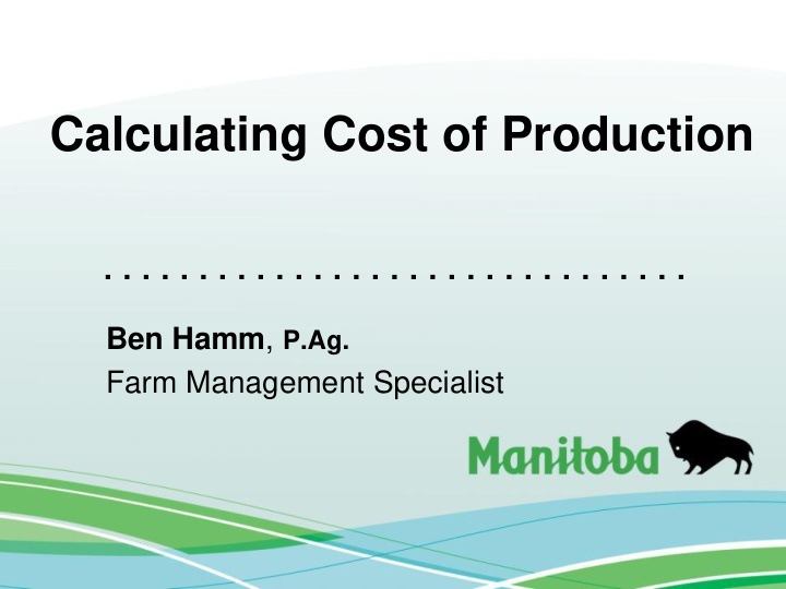calculating cost of production