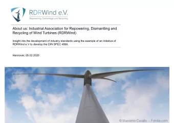 About us: Industrial Association for Repowering, Dismantling and  Recycling of Wind Turbines