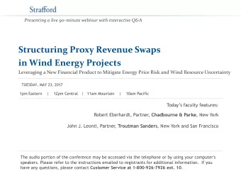 in Wind Energy Projects  Leveraging a New Financial Product to Mitigate Energy Price Risk and Wind