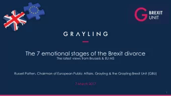 The 7 emotional stages of the Brexit divorce  The latest views from Brussels &amp; EU MS  Russell