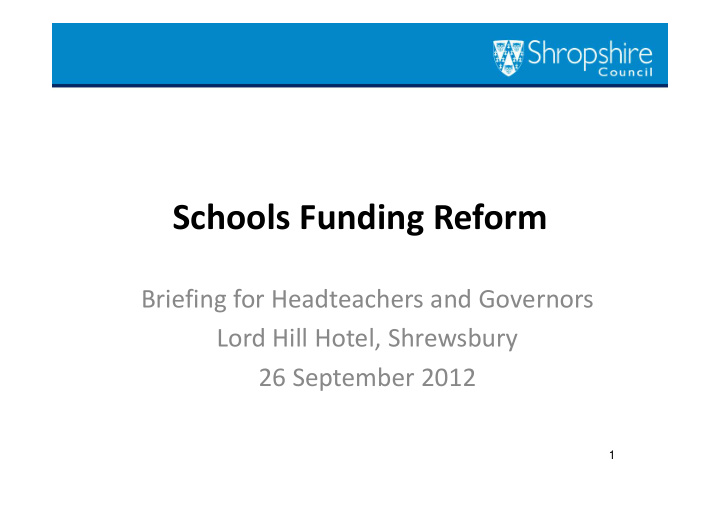 schools funding reform