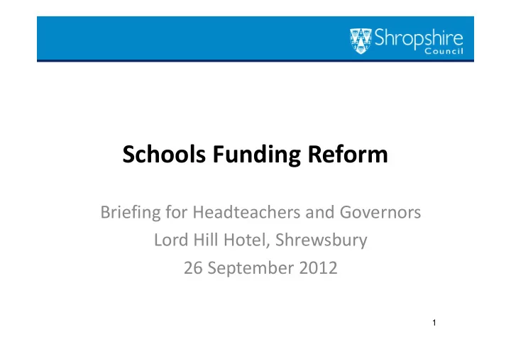 schools funding reform