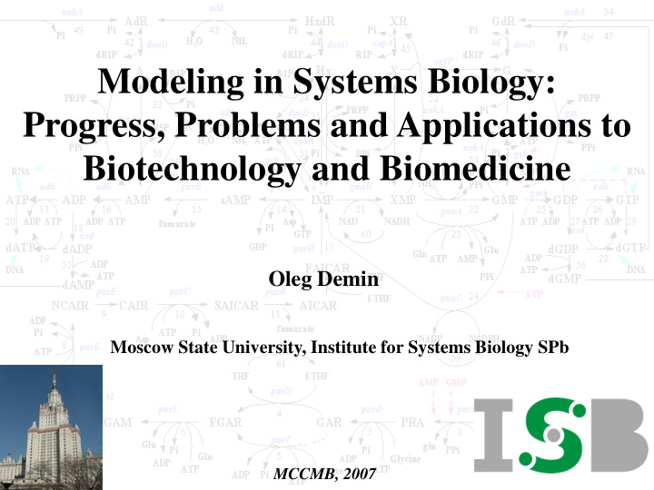 modeling in systems biology progress problems and