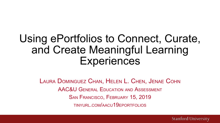using eportfolios to connect curate and create meaningful