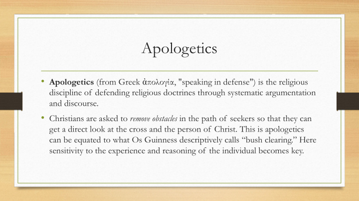 apologetics