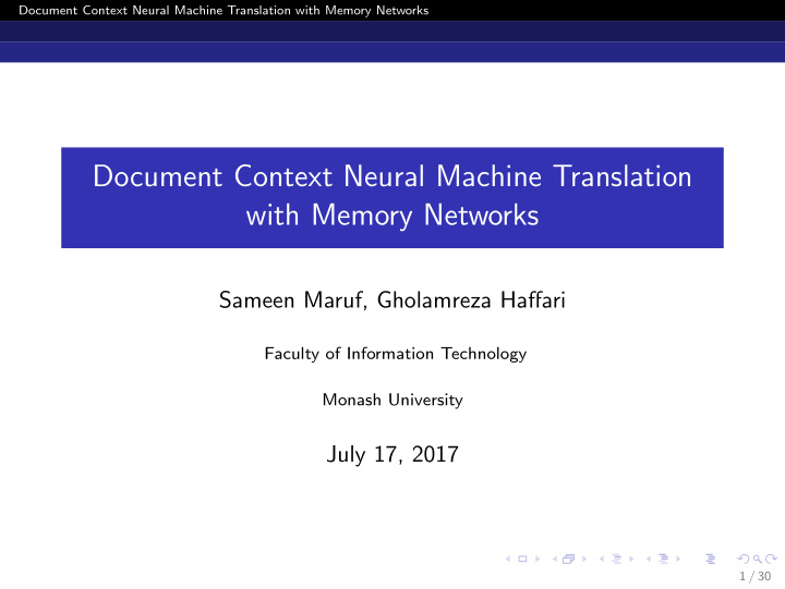 document context neural machine translation with memory