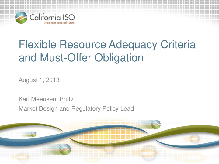flexible resource adequacy criteria