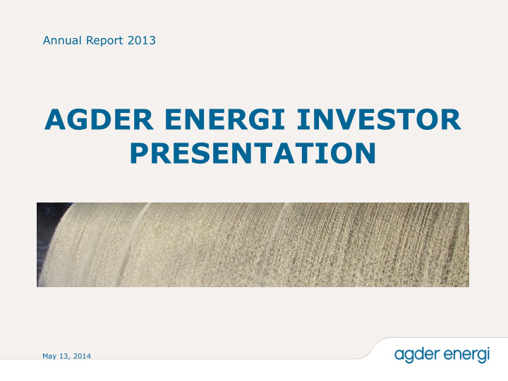 agder energi investor presentation