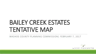 BAILEY CR  CREEK E  K ESTATES  TENTATIVE M  E MAP  AP  WASHOE COUNTY PLANNING COMMISSION| FEBRUARY