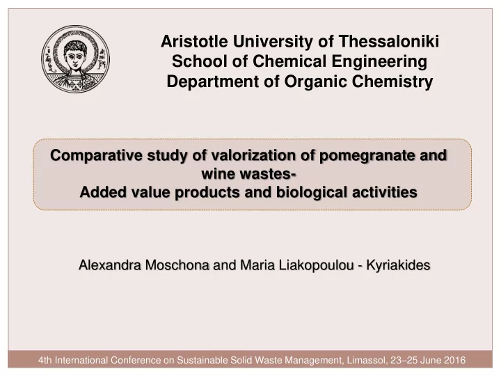department of organic chemistry