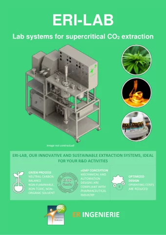 ERI-LAB Lab systems for supercritical CO 2 extraction  Image not contractual  ERI-LAB, OUR