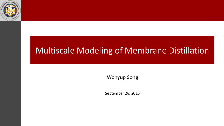 multiscale modeling of membrane distillation