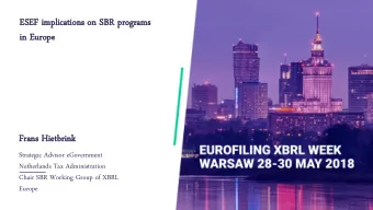 in Eur  n Europe  ope  Frans  ns Hietbrink  etbrink  Strategic Advisor eGovernment  Netherlands Tax