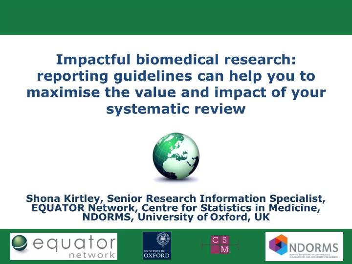 maximise the value and impact of your