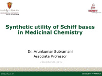 synthetic utility of schiff bases in medicinal chemistry