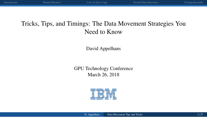 tricks tips and timings the data movement strategies you