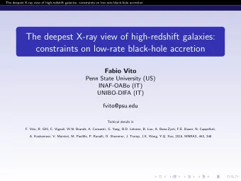 The deepest X-ray view of high-redshift galaxies:  constraints on low-rate black-hole accretion  .