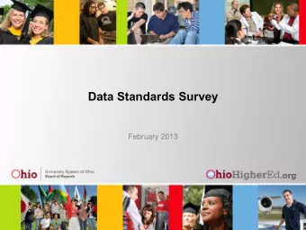 Data Standards Survey  February 2013  Introduction  Kevin Sosa,  Associate Director of IT,  Ohio