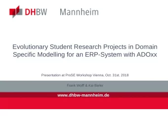 Evolutionary Student Research Projects in Domain  Specific Modelling for an ERP-System with ADOxx