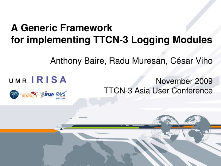 a generic framework for implementing ttcn 3 logging