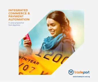 INTEGRATED  COMMERCE &amp;  PAYMENT  AUTOMATION  A value proposition  from AppZone