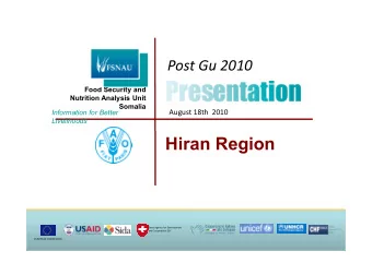 Hiran Region  Swiss Agency for Development  and Cooperation SDC  EUROPEAN COMMISSION Gu 2010