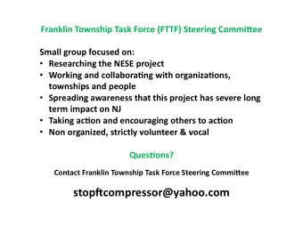 stopLcompressor@yahoo.com    Goal  Goal of  of Williams  illiams/Trans  ansco  co for  or the