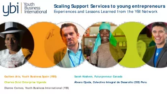 Scaling Support Services to young entrepreneurs  Experiences and Lessons Learned from the YBI