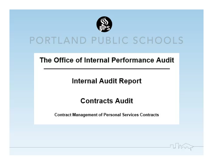 1 audit highlights