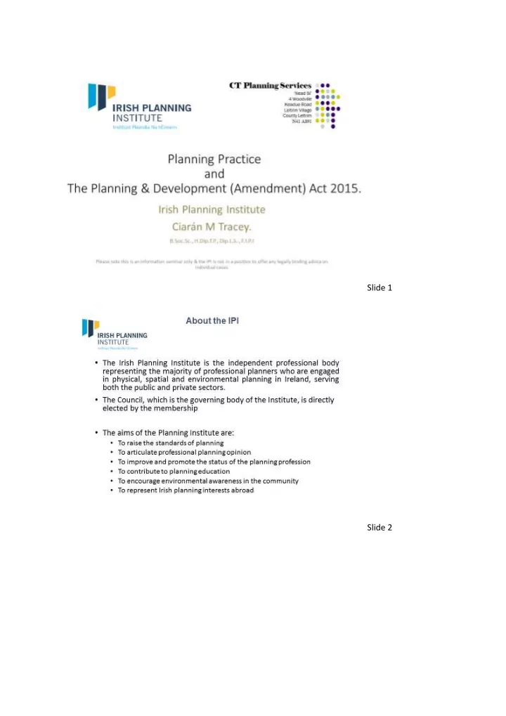 slide 1 slide 2 slide 3 slide 4 as a planner in practice