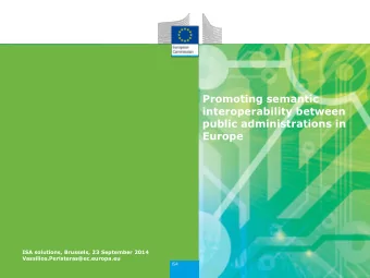 public administrations in  Europe  ISA solutions, Brussels, 23 September 2014