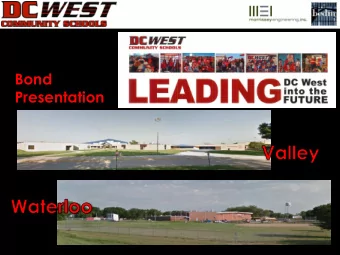 Bond  Presentation OUR Investment in the Future  Bond Costs  Pre-K/Elementary:  Move to Waterloo