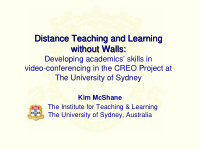 distance teaching and learning distance teaching and