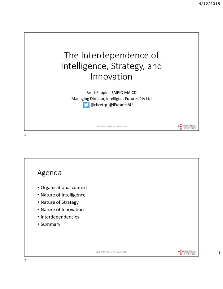 the interdependence of intelligence strategy and