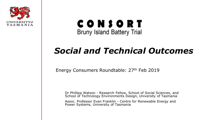 social and technical outcomes