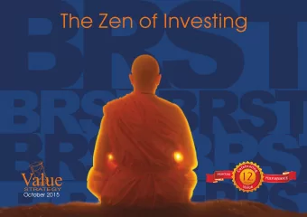 RST  BRST  BRST BRST BRST  BRSTBRST  B  The Zen of Investing  October 2015  Contents  Why Motilal
