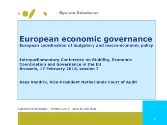 Interparliamentary Conference on Stability, Economic  Coordination and Governance in the EU